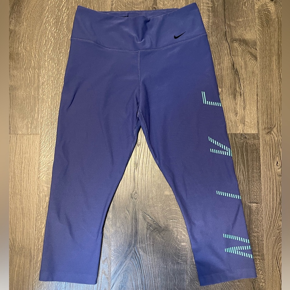 Nike Purple Capri Leggings with Teal Accents